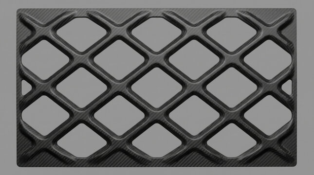 Black carbon fiber grill texture with a geometric diamond mesh pattern