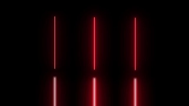 Red Neon Vertical Light Bars Motion Background.4k video
