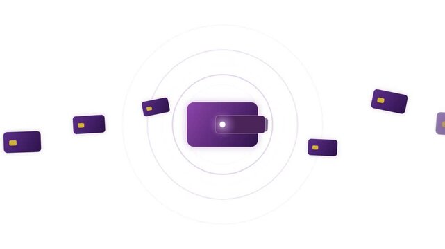 Digital Wallet App With Credit Cards Floating Animation