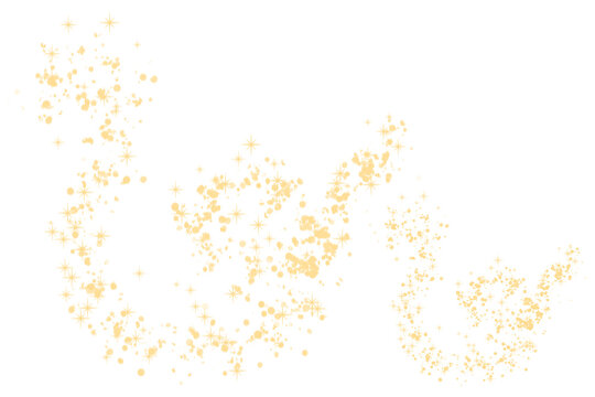 Abstract golden yellow sparkle dust particles floating in the air