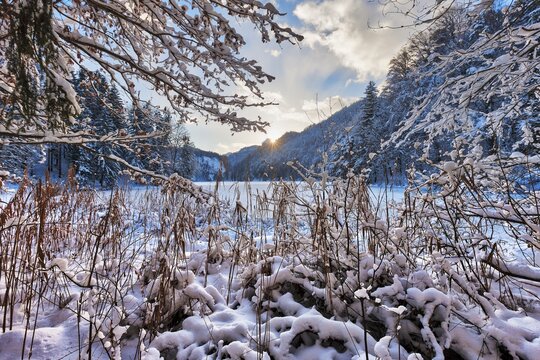 Winter landscape, snow, ice, Hechtsee, Tyrol, Austria