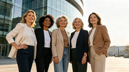 Fototapeta premium Diverse Women Standing Together for Equality and Female Leadership