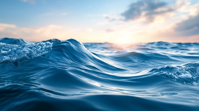 Stunning ocean waves glistening under the sunlight, showcasing nature's beauty.