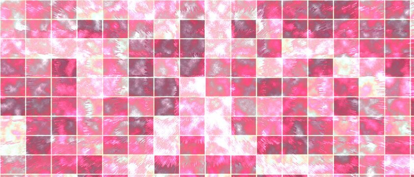 Colorful pixel art mosaic tiles in square pattern