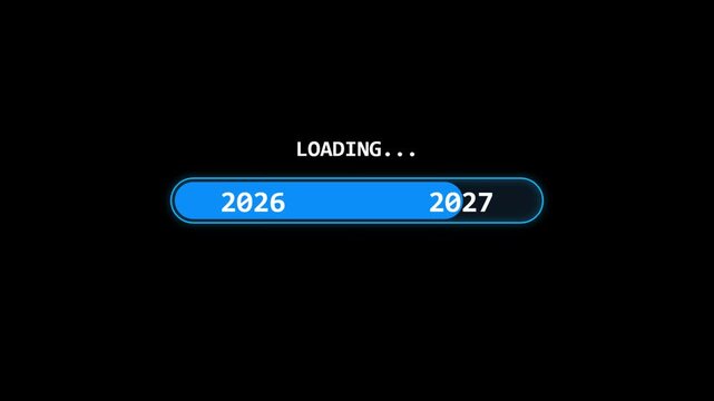 Loading Progress Animation with Year Transition Interface