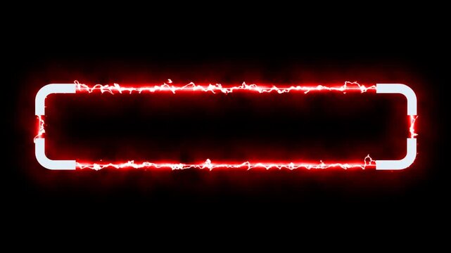 Lower third title futuristic motion banner for overlay glowing neon red designs with alpha channel. Perfect for video editing, news, presentations, interviews, and social media.