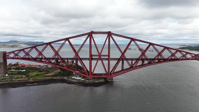Forth bridge railway engineering landmark aerial view