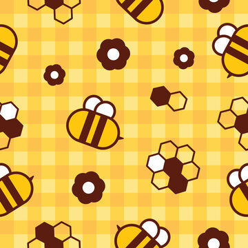 seamless background with bee