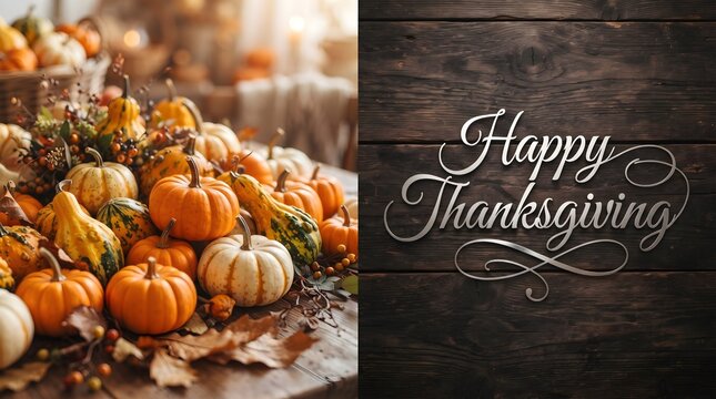 A warm and festive thanksgiving celebration abundant pumpkins and gratitude for the autumn season