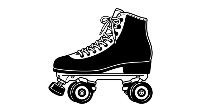 Roller Skates Isolated on White Background for Skating, Sports Footwear, Fashion and Athletic Activity