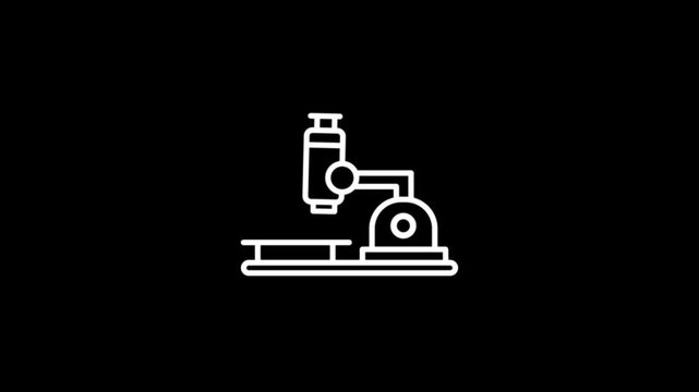 microscope animated icon with black background