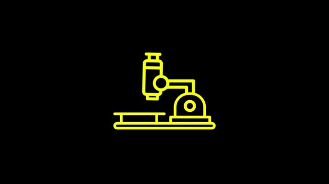 microscope animated icon with black background