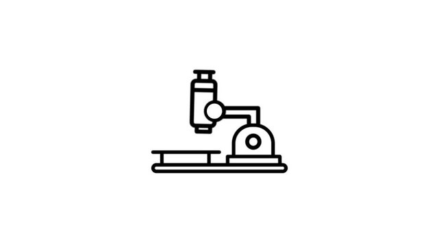 microscope animated icon with white background