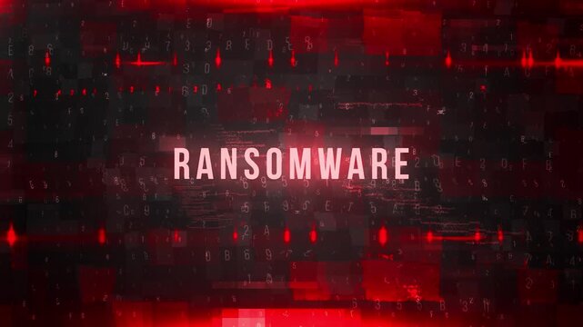 Ransomware Attack Locked Behind Red Digital Static, Encrypted File Icons And Corrupted Data Streams For Cybersecurity News And Warning Screen Intros