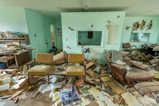 Abandoned office where everything was left behind
