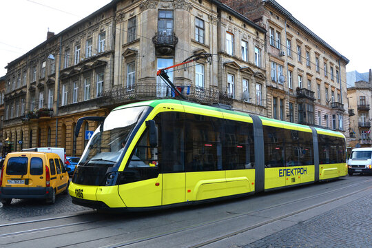 LVIV UKRAINE: The Lviv tram is an electric tramway in Lviv, Ukraine. It is the only tram system in the Western Ukraine, the largest among the narrow-gauge tram systems in Ukraine 