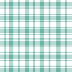 Soft mint green and white plaid tartan seamless pattern background
