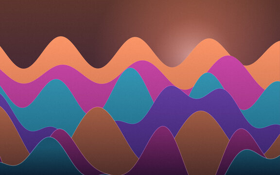 Vibrant gradient abstract waves in purple blue and orange