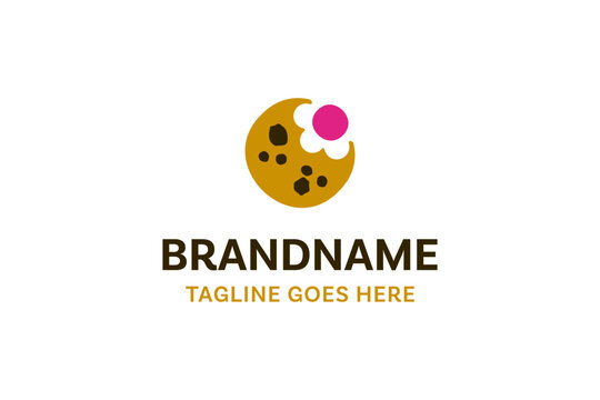 Letter C Cookie Flower Logo, symbolizing sweetness, creativity, warmth, and cheerful charm