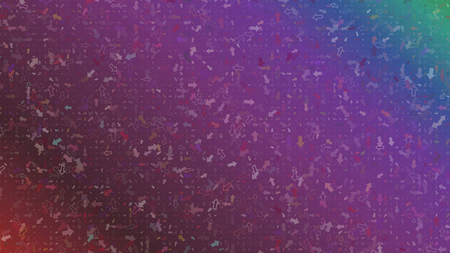 Abstract pattern of scattered arrows pointing in multiple directions creating a vibrant colorful