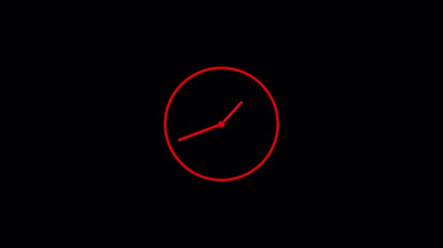 Clock Icon Animation, 24 Hour Fast Time Lapse Stopwatch Loop with Transparent Background 4K