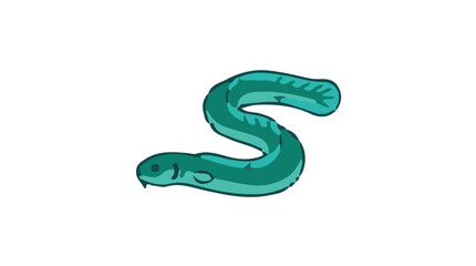 Fototapeta premium Flat Design Color Icon of a American Eel Vector Illustration