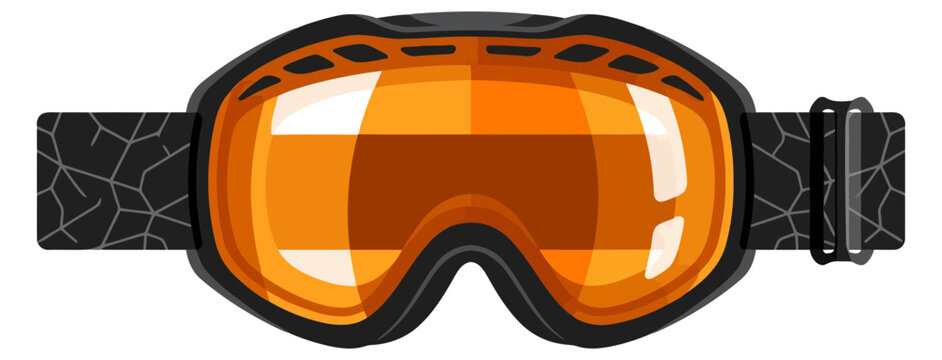 Ski goggles with orange lens