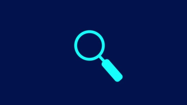 Animation of a magnifying glass icon loop . Search line icon motion graphic animation with magnifying glass