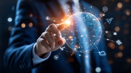 Fototapeta premium Global business network and digital connectivity concept