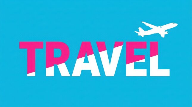 Travel concept with airplane silhouette