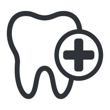 Tooth line icon vector