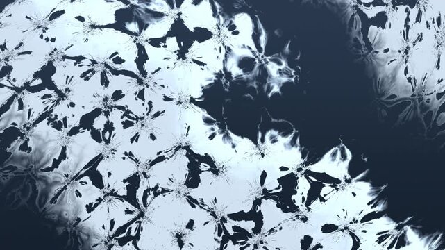 Frost Dendrites Growing on Cold Blue Window Glass, Seamless Loop 4K