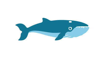 Obraz premium Baleen Whale icon flat design colorful vector illustration