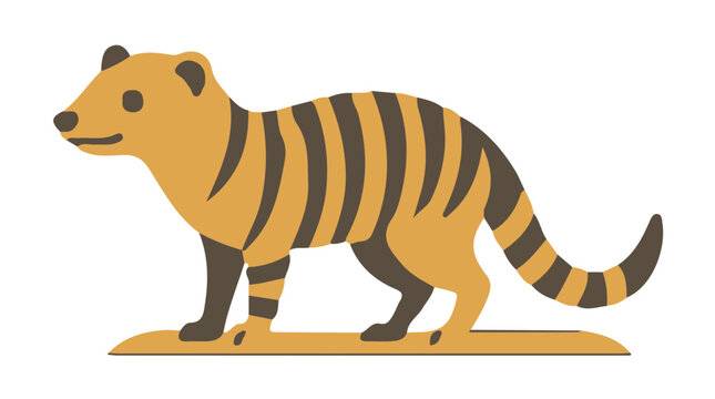 Banded Mongoose icon flat design colorful vector illustration
