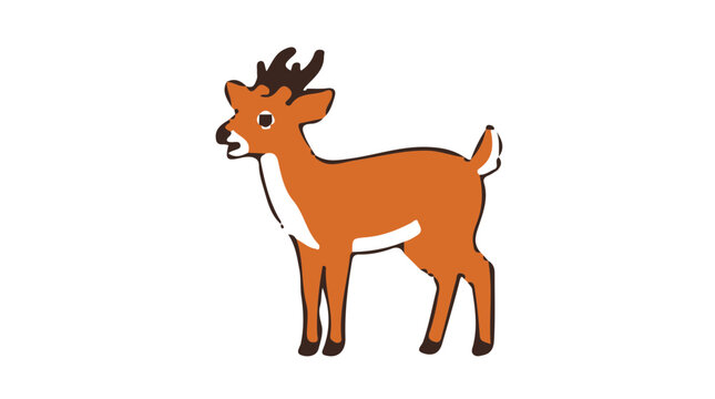 Barking Deer (Muntjac) icon flat design colorful vector illustration