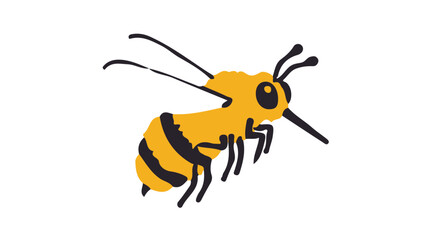 Fototapeta premium Bee Fly icon flat design colorful vector illustration