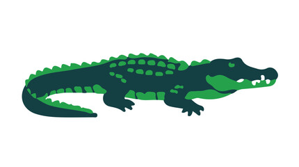 Fototapeta premium Black Caiman icon flat design colorful vector illustration