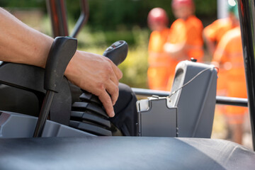 Excavator Practical Training with Hand on Machine Control Joystick © Pascal