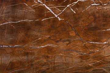 Fotobehang Marmer Brown marble slab texture with white and dark veins close up  © Dmytro Synelnychenko