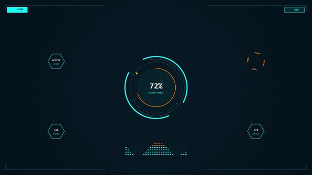 Futuristic digital dashboard tracking oxygen levels on high tech dark grid interface.