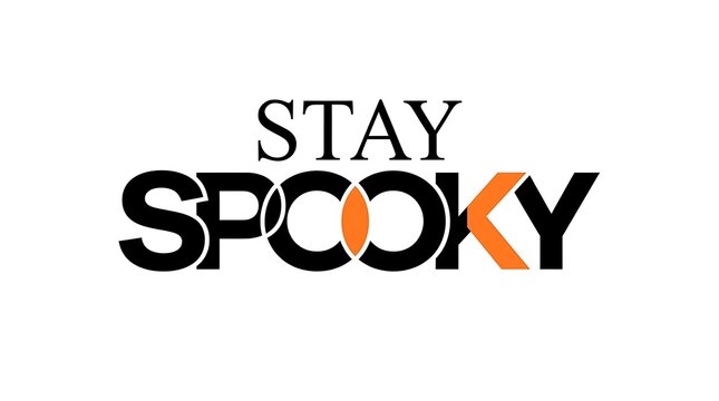 Stay Spooky Halloween Contrast Lettering with Split Orange Center
