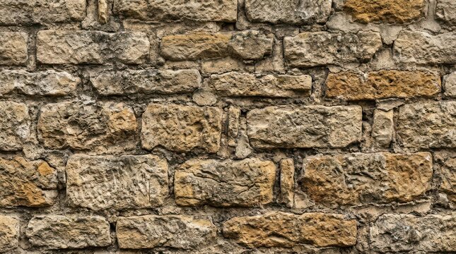 Old weathered brick wall with green moss growth