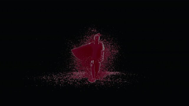 Chocolate Splash Breakdance Character with Alpha Matte