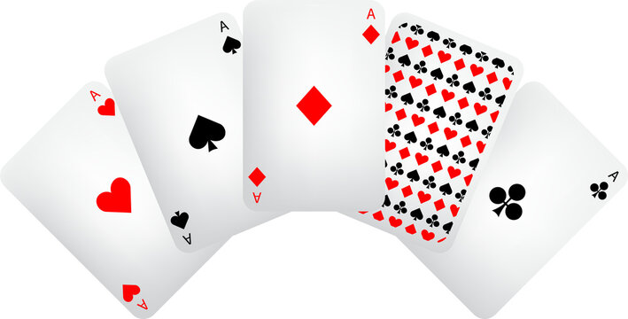 Set of white playing cards