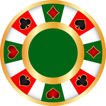Casino chip with golden details