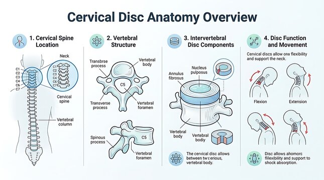 Cervical Spine and Intervertebral Disc Anatomy Infographic