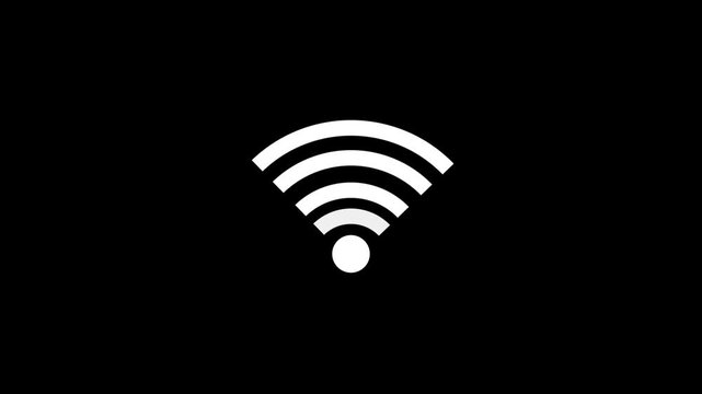 Wi-Fi Network Signal Animation with Wireless Internet Connection and Router Icon Animation.
