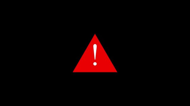Risk caution message icon animation. Danger error icon animation video.