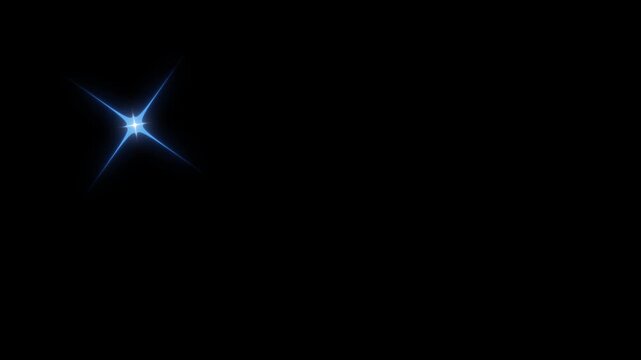 Twinkling star set Hand drawn shining stars. animated cartoon white sparkles in doodle style on transparent black background.  twinkling Star or blinking light effect for festive holiday event. 4k