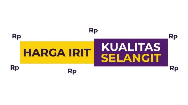 Rectangular text banners with indonesian words against a white background rectangle banner typography language yellow purple whitebackground graphic design